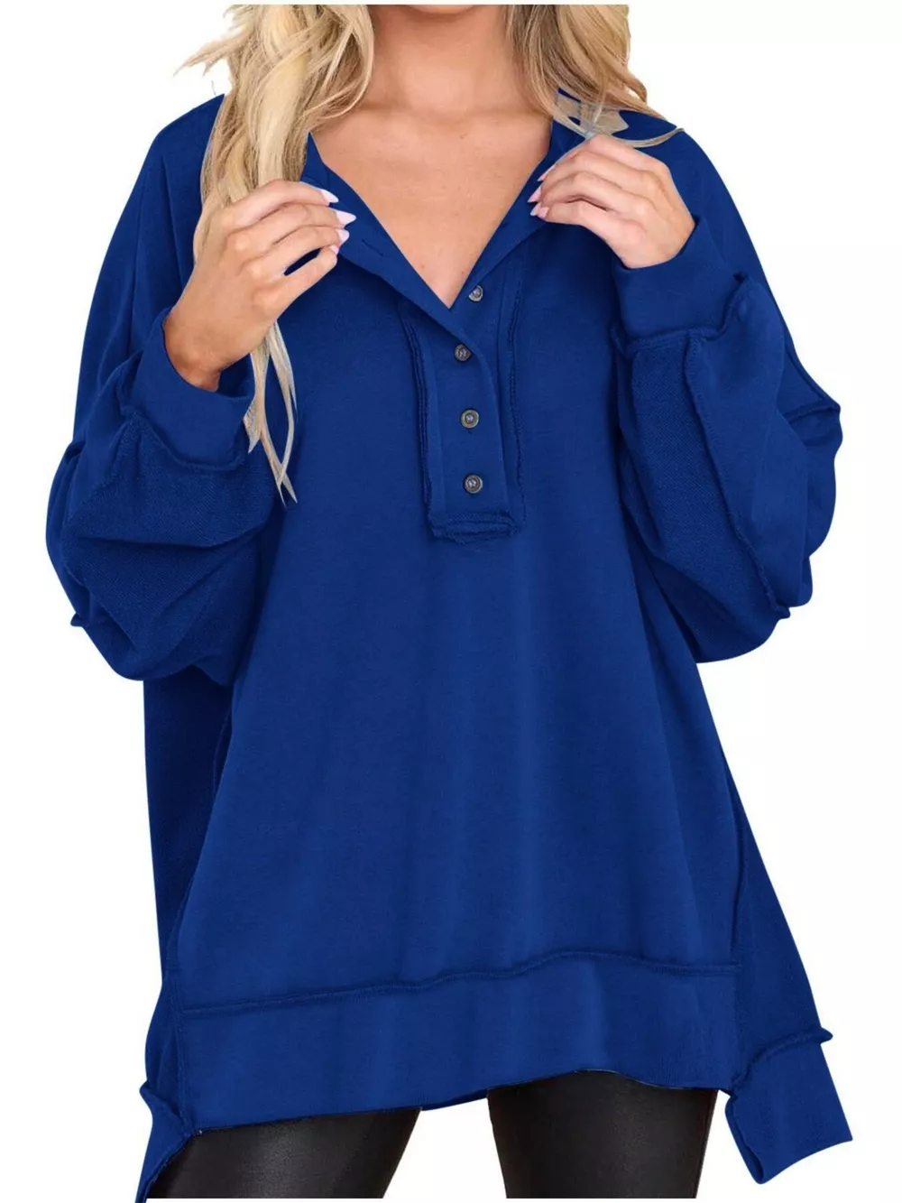 Half Snap Long Sleeve Sweatshirt, image 25