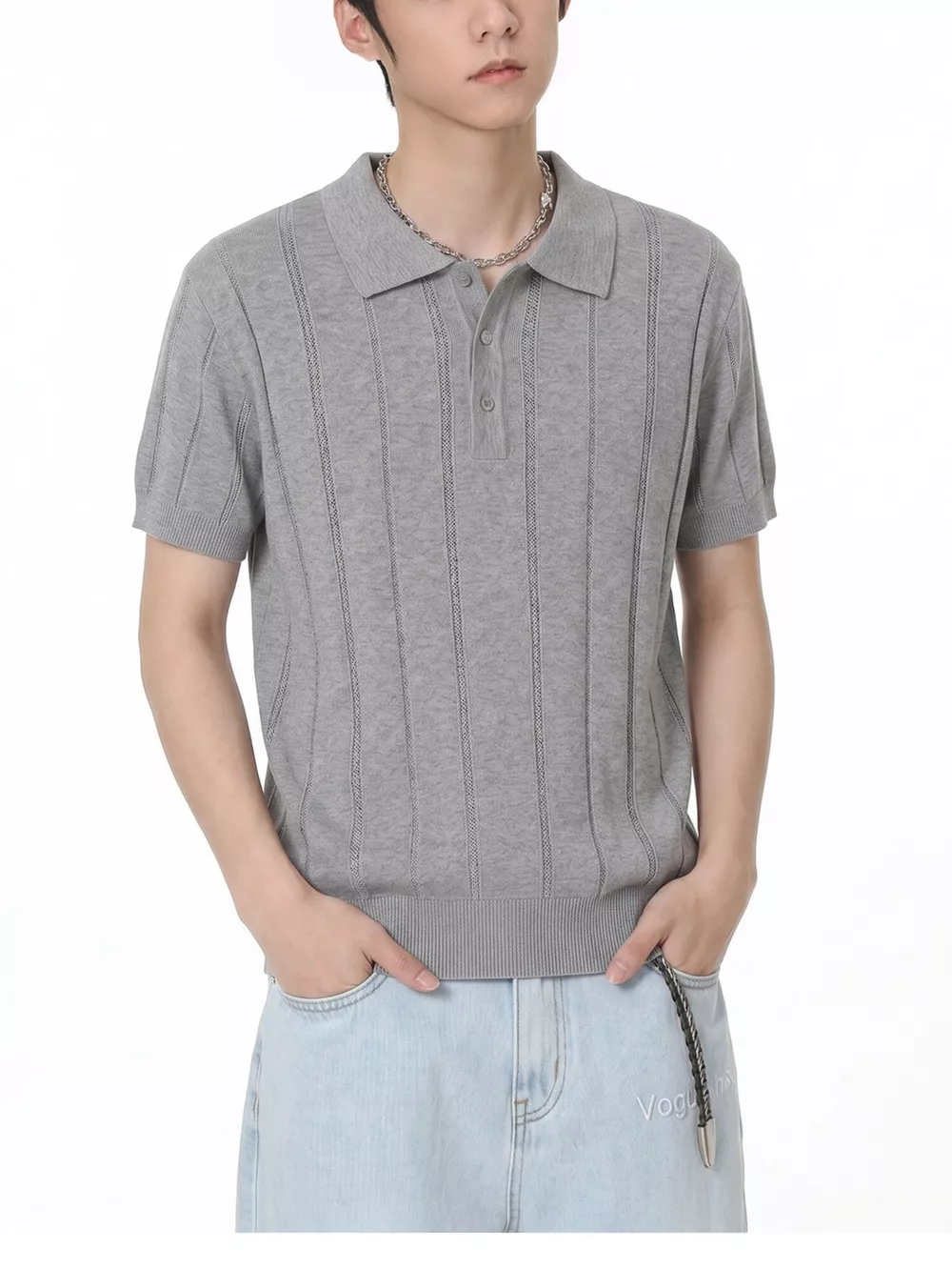 Men's Button Detail Short Sleeve Polo, image 11