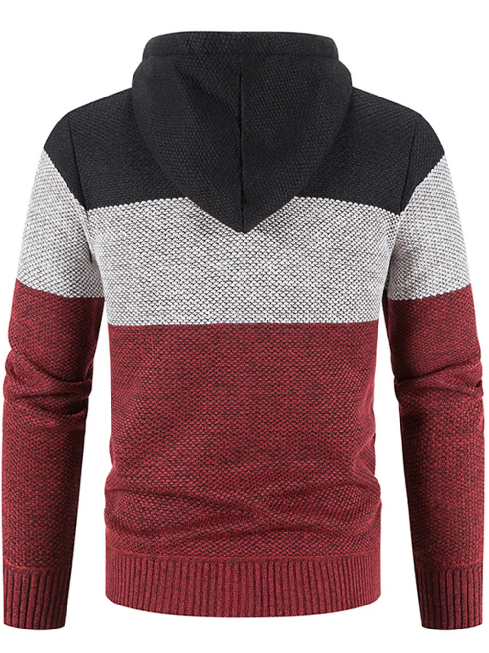 Men's Plus Size Drawstring Color Block Zip Up Cardigan, image 9