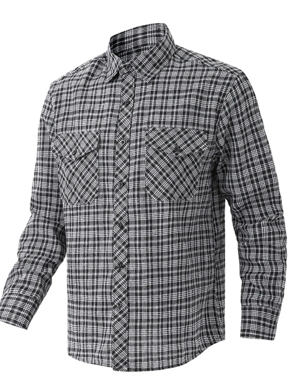 Men's Casual Plaid Long Sleeve Shirt, image 5
