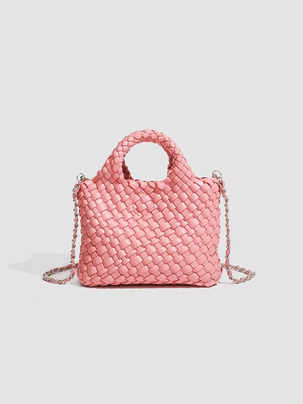 Woven Texture Mini Crossbody Bag with Chain Strap, image 4