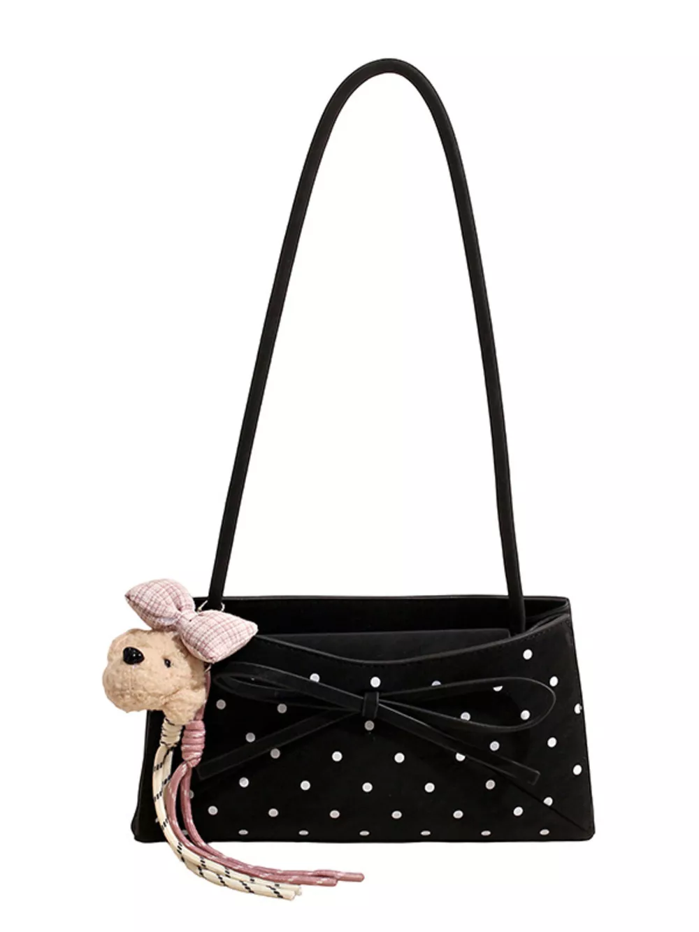 Polka Dot Bowknot Decor Shoulder Bag, image 4