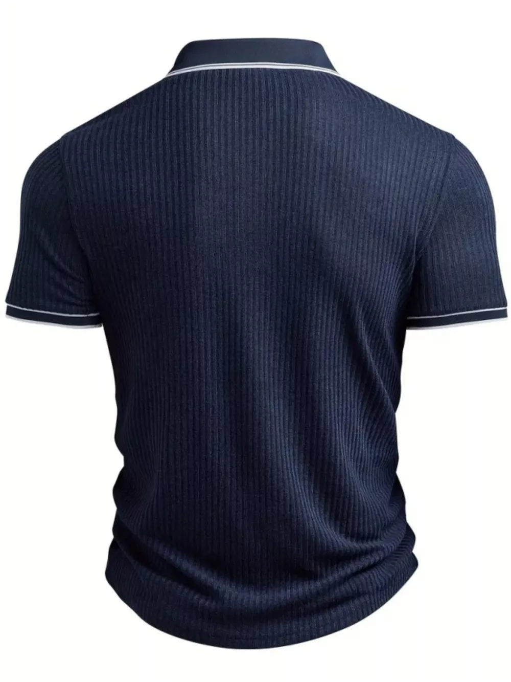 Men‘s Full Size Slim Fit Ribbed Knit Polo Plus Size, image 13