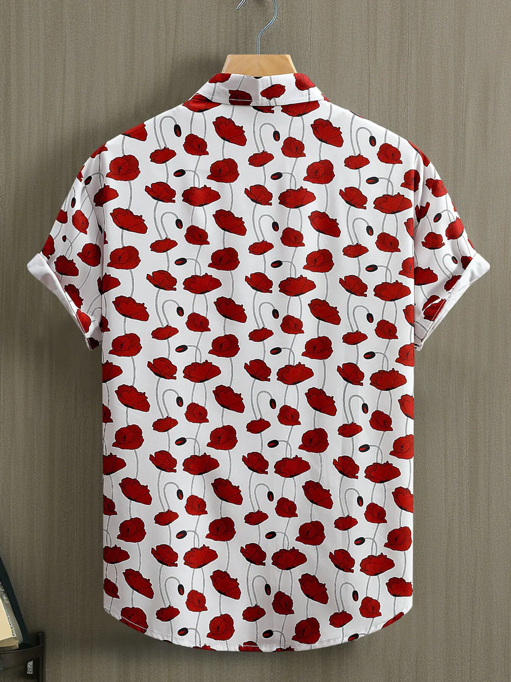 Men's Floral Button Up Short Sleeve Shirt, image 2