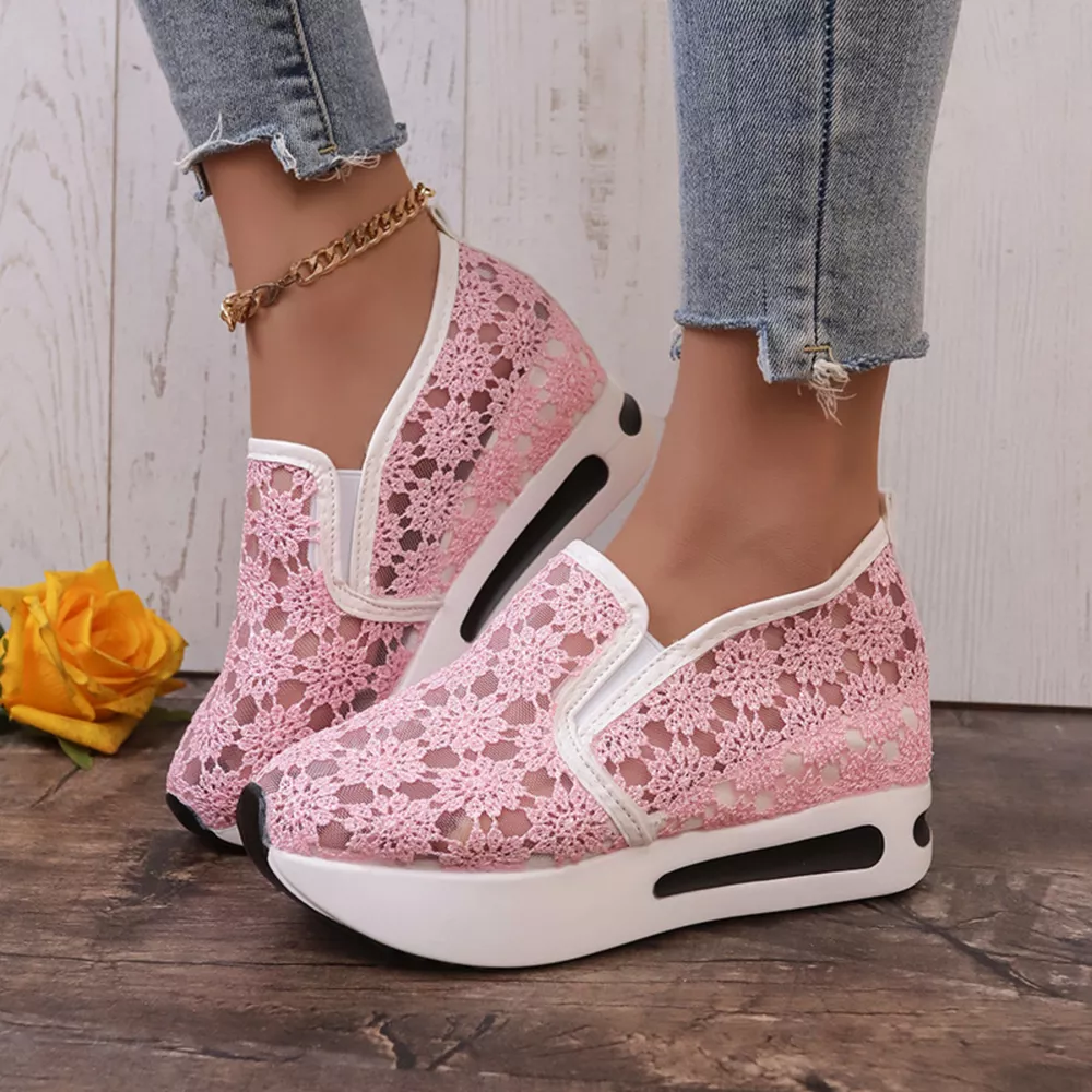 Floral Lace Breathable Slip-Ons, image 6