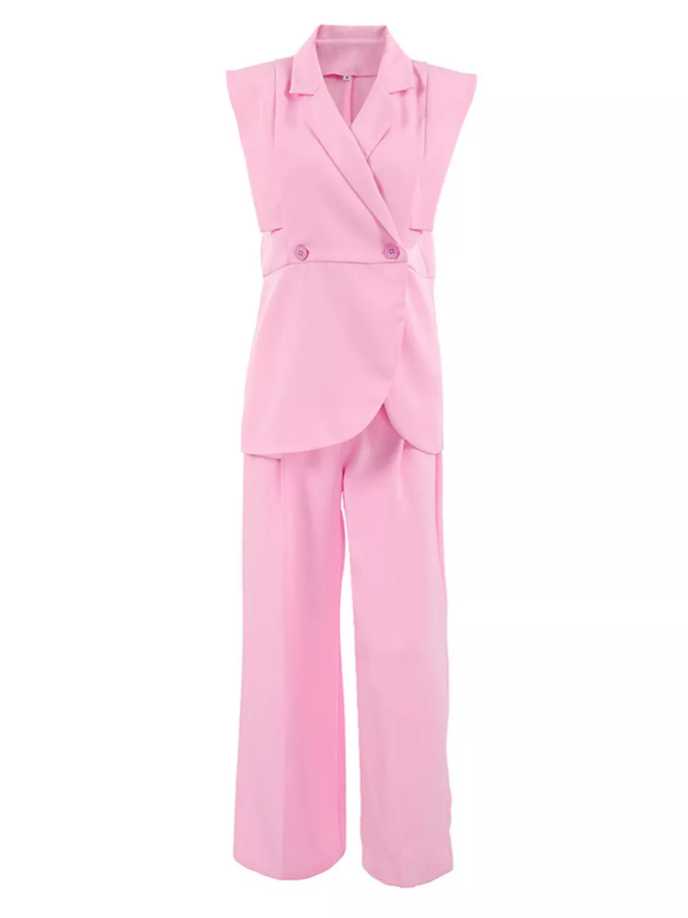 Sleeveless Blazer and Wide-Leg Pants Two-Piece Set, image 8