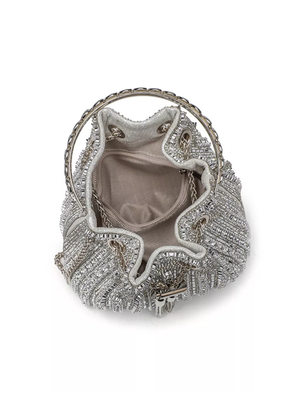 Rhinestone Embellished Bucket Crossbody Bag, image 5