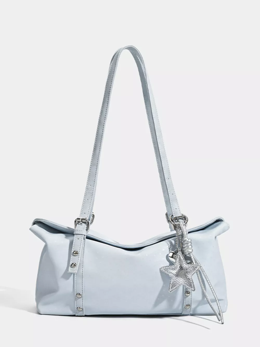 Leather Shoulder Bag with Star Charm