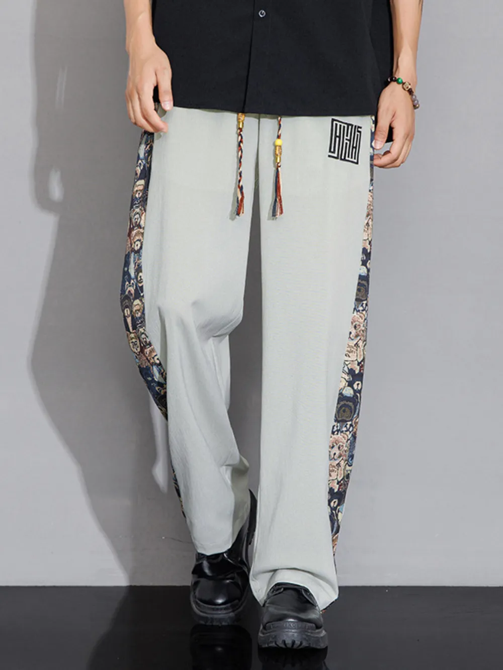 Men's Full Size Printed Side Stripe Loose Pants Plus Size, image 6