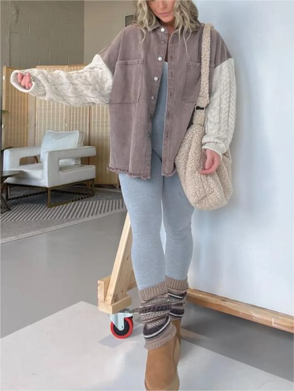 Full Size Raw Hem Button Up Patchwork Denim Jacket Plus Size, image 11
