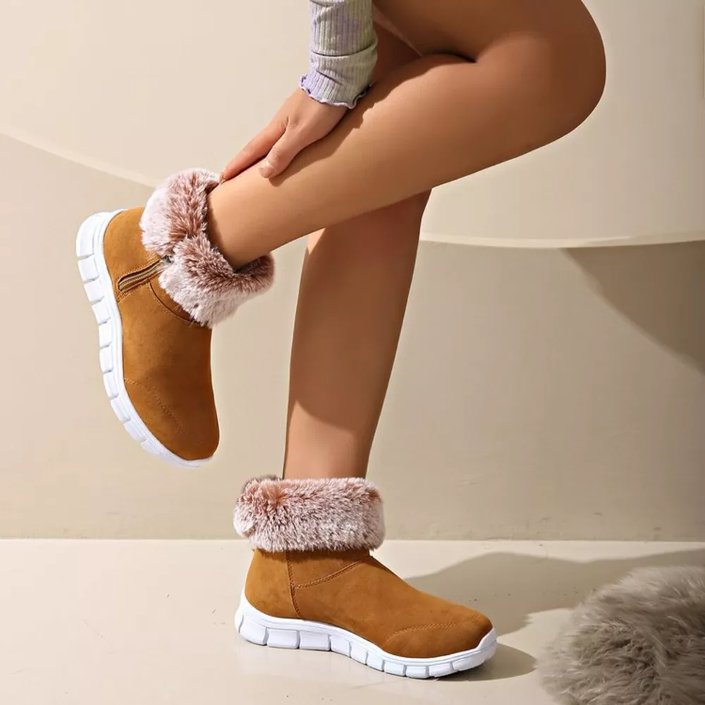 Side Zip Faux Fur Boots, image 6