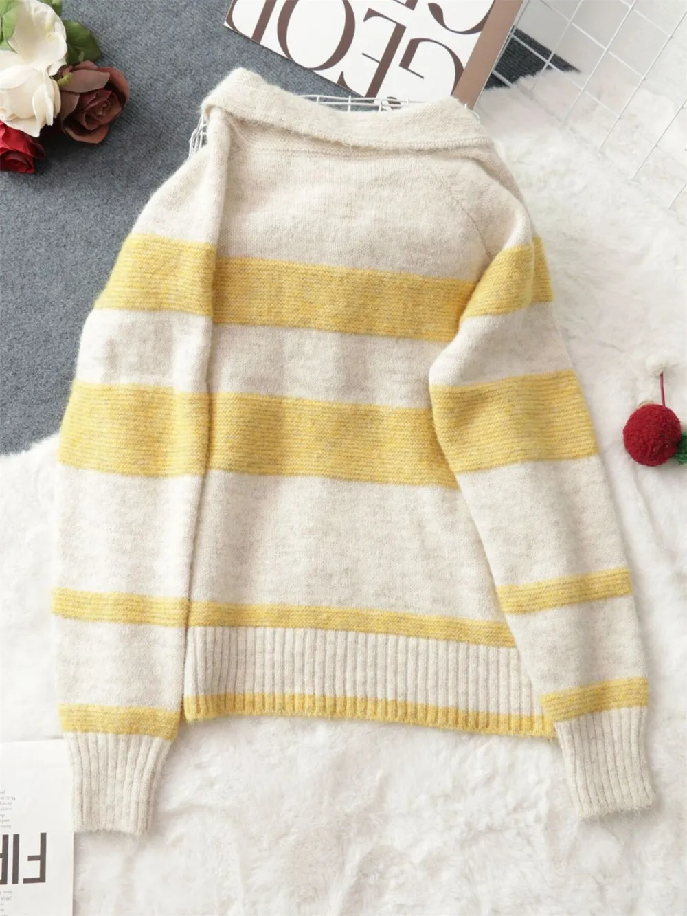 Striped Button-Up Cozy Cardigan, image 25