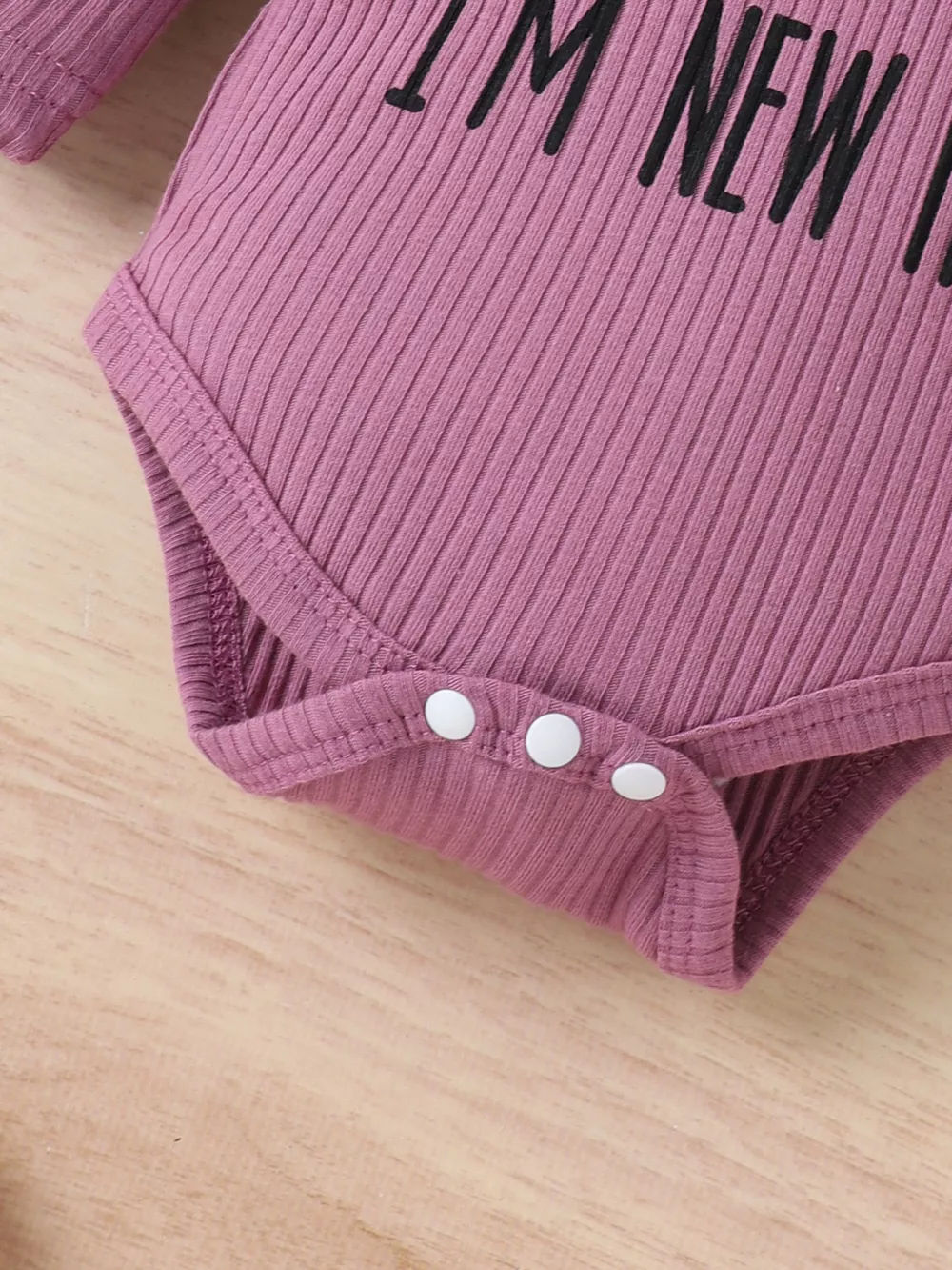 Children's Letter Ribbed Bodysuit and Pants Set with Headband & Hat, image 4