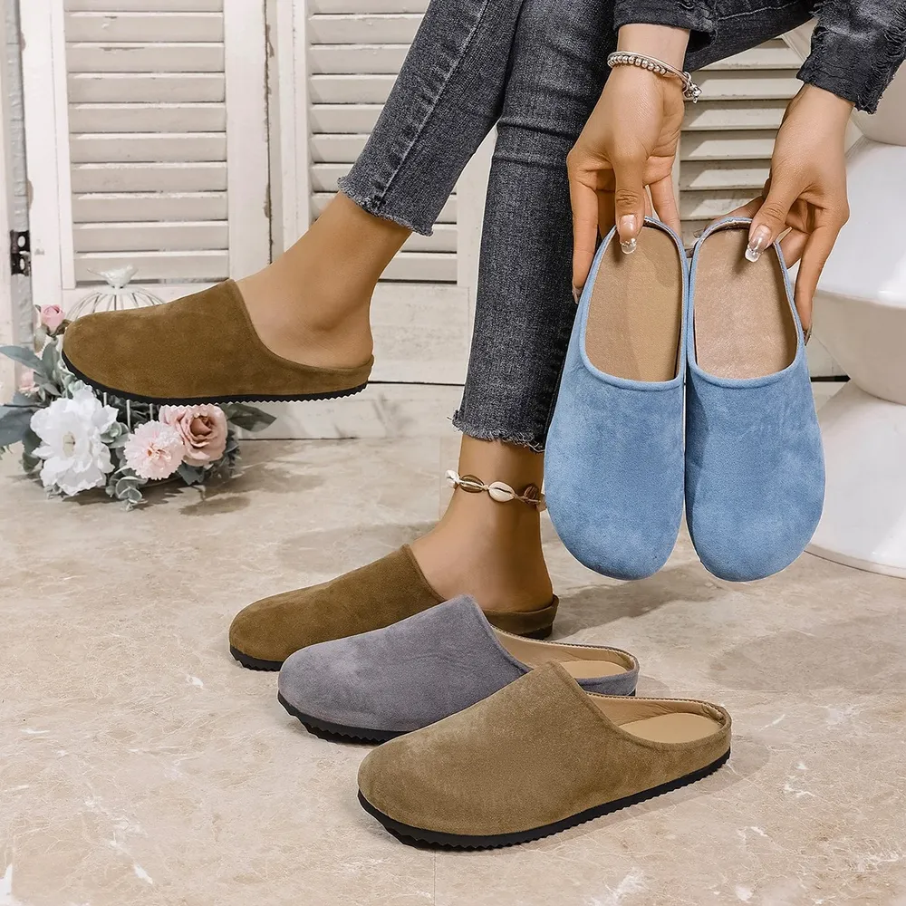 Round Toe Suede Slip-Ons, image 2
