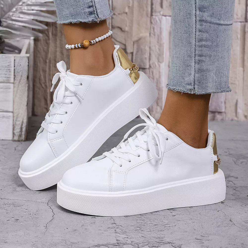 Round Toe Platform Sneakers, image 2