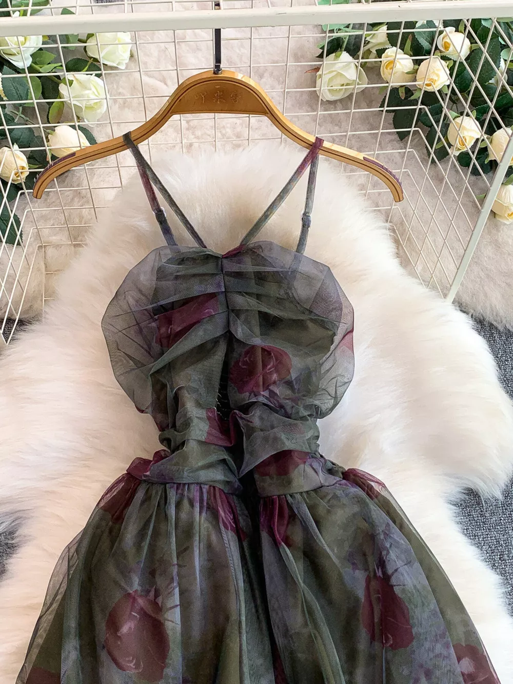 Floral Print Ruffled Layered Mesh Dress, image 10
