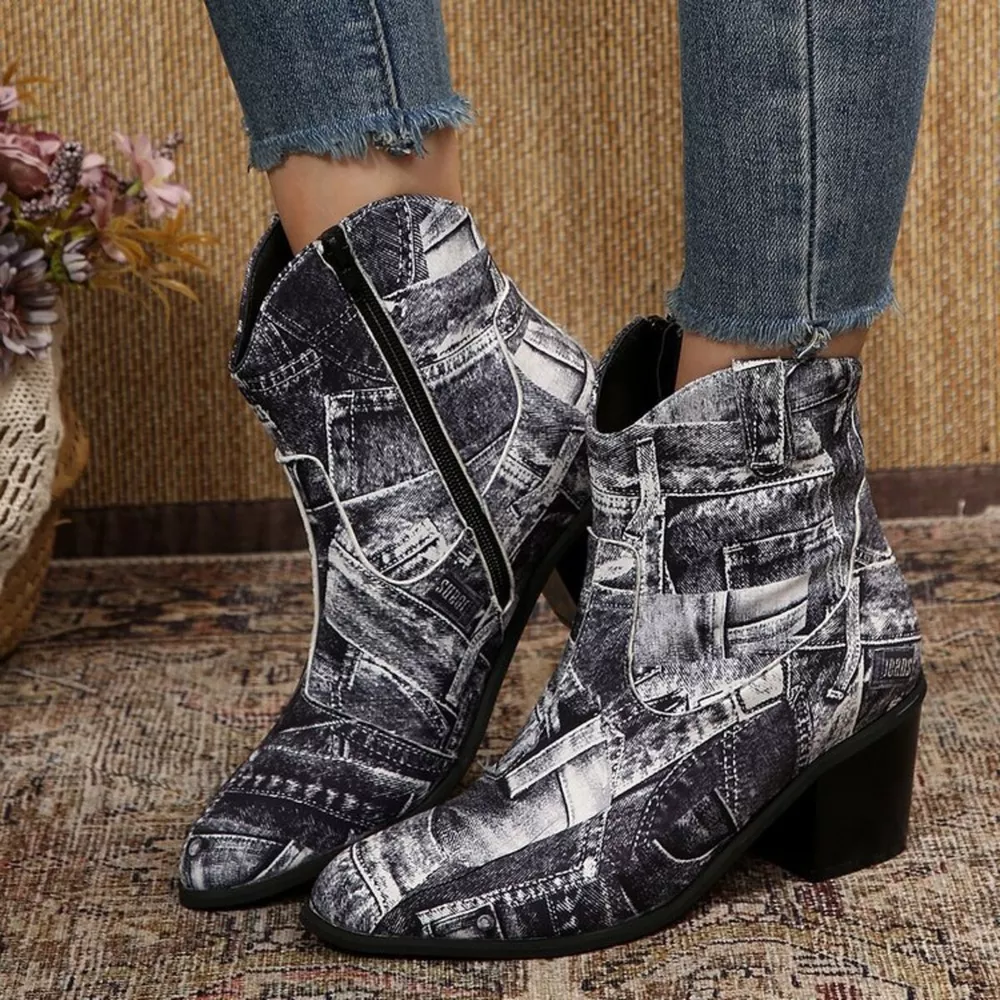 Point Toe Block Heels Boots, image 3