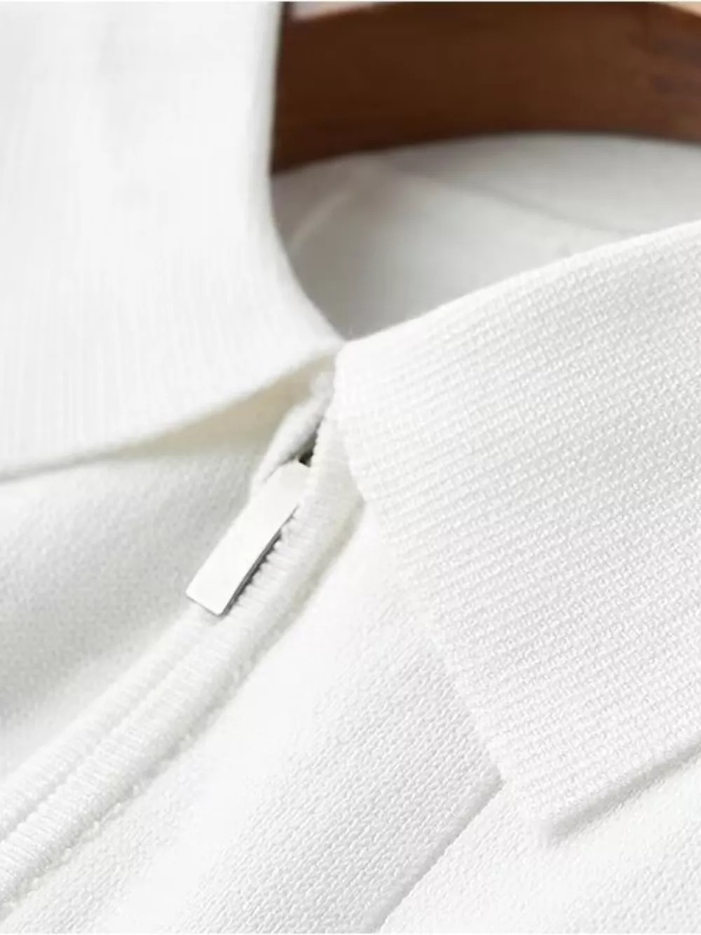 Men's Plus Size Quarter Zip Short Sleeve Knit Polo, image 5
