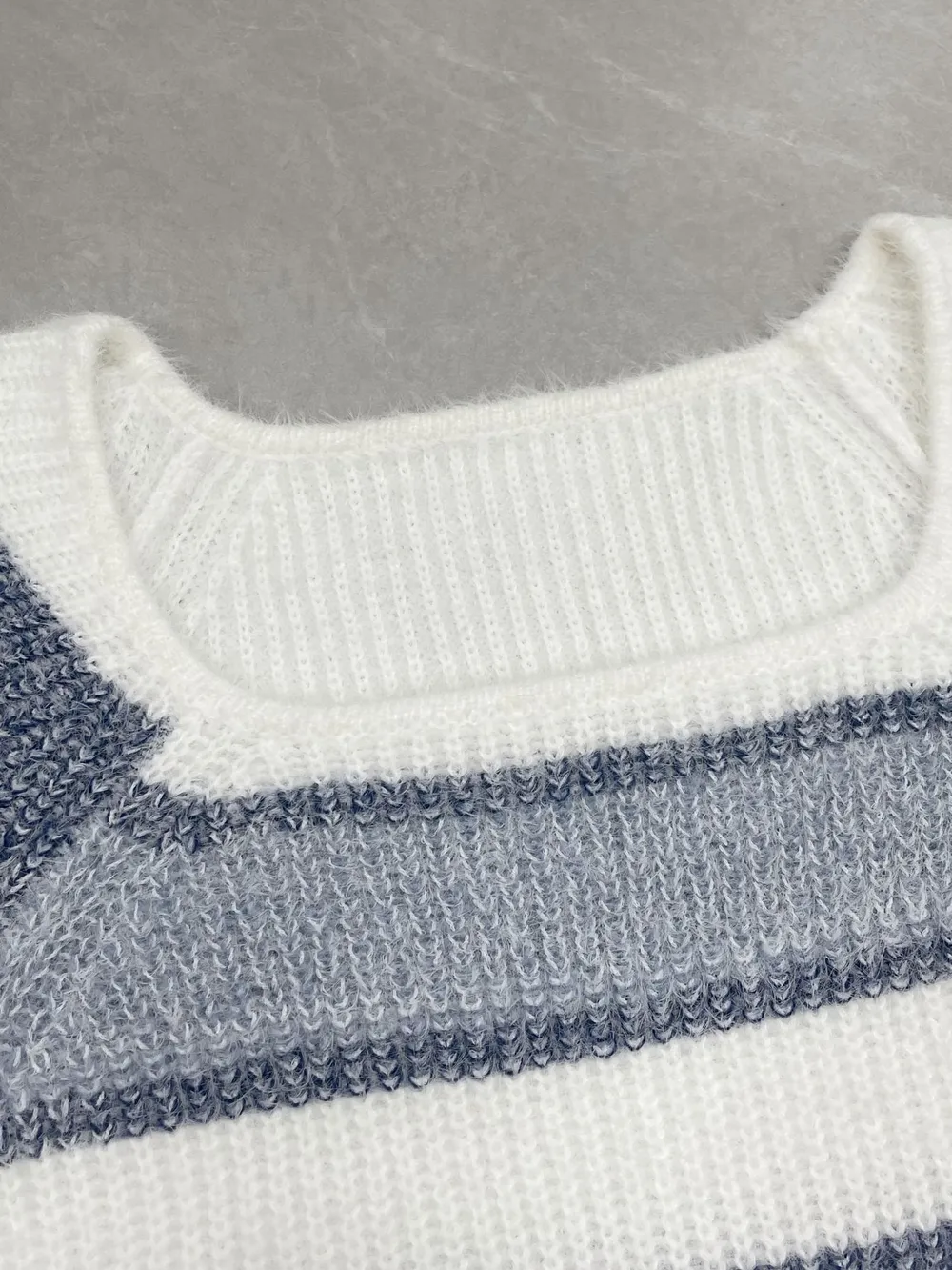 Striped Fuzzy Long Sleeve Sweater, image 7