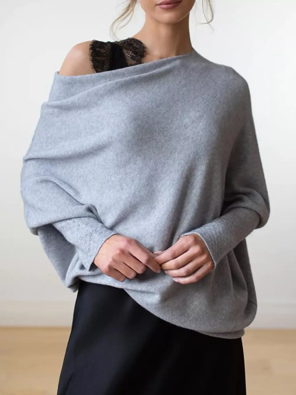 Boat Neck Long Sleeve Sweater, image 5
