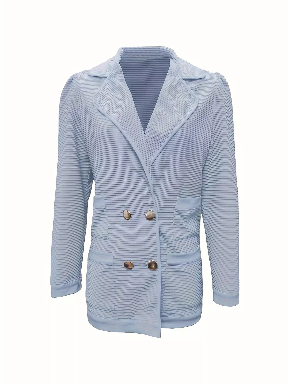 Texture Knit Double-Breasted Blazer, image 15