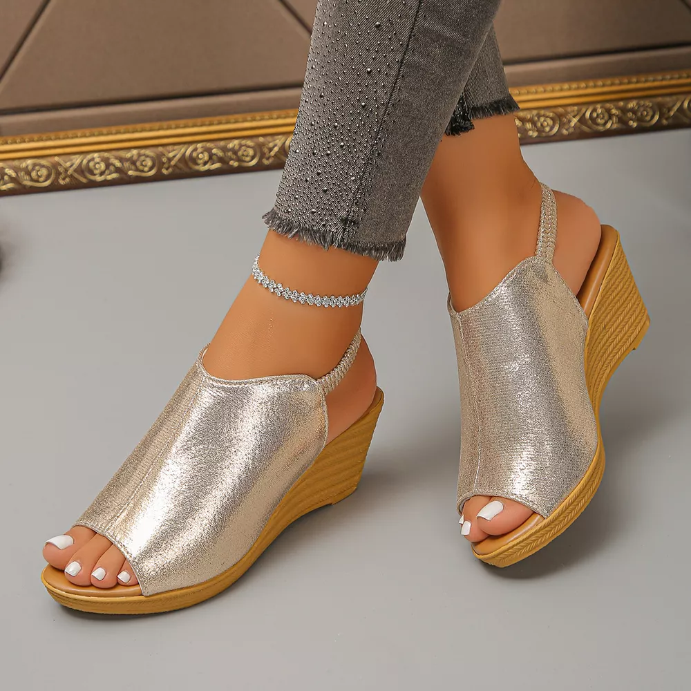 Peep Toe Wedge Sandals, image 3