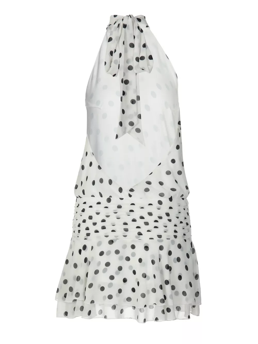 Polka Dot Halter Neck Ruffle Dress, image 11