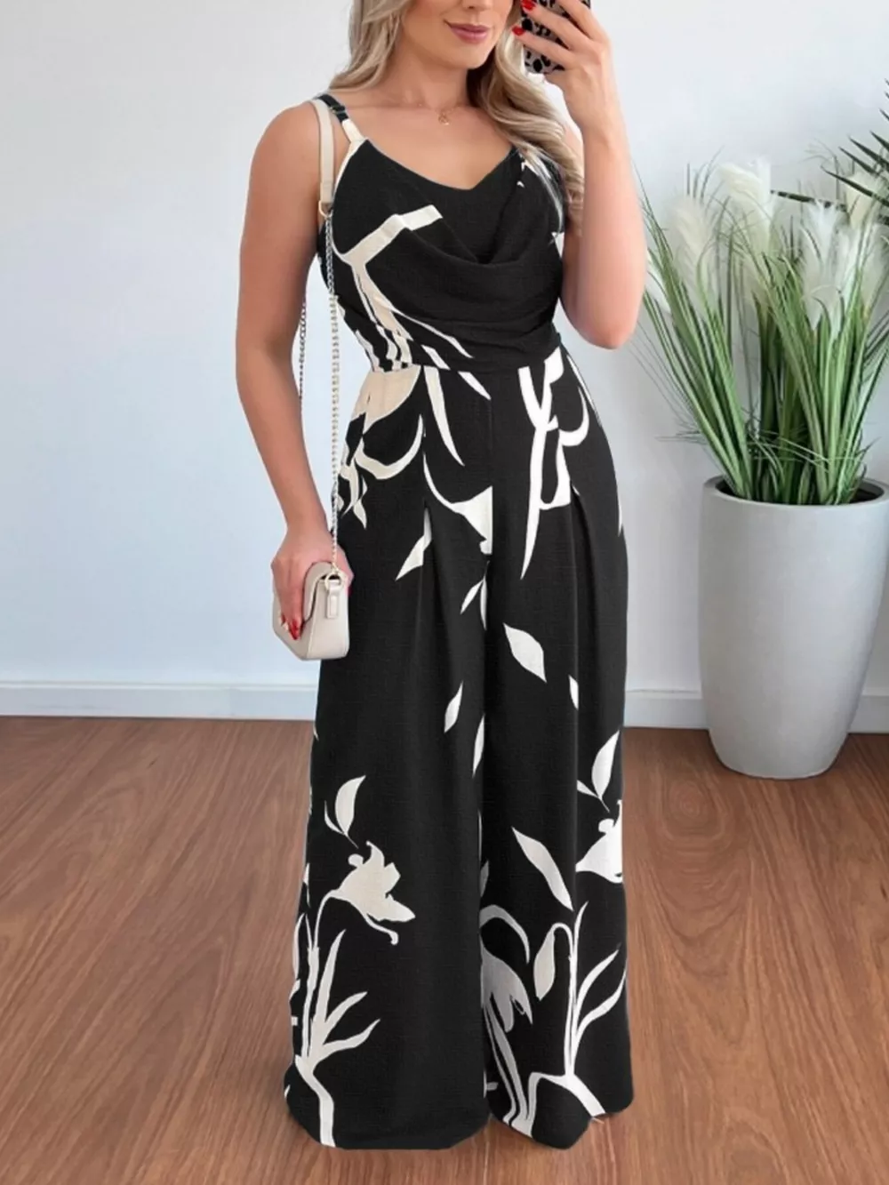 Spaghetti Strap Wide Leg Jumpsuit, image 7