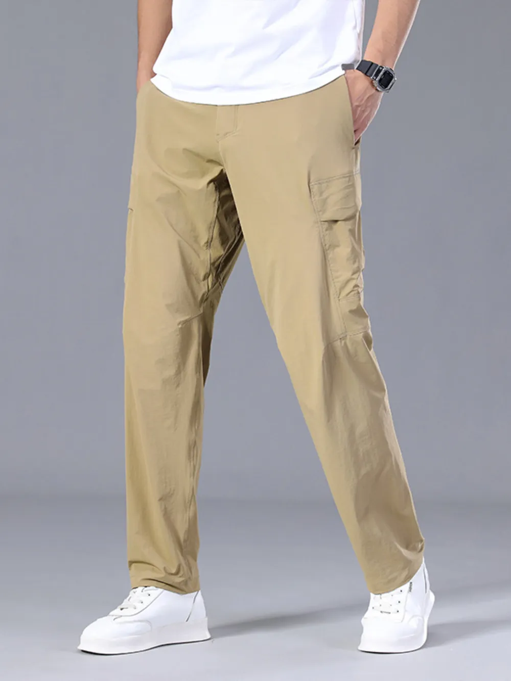 Men's Plus Size Pocketed Loose Fit Pants, image 5