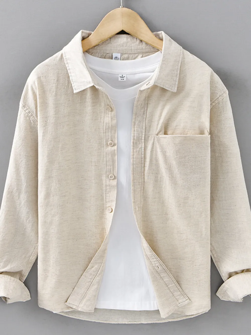 Men's Plus Size Button Up Long Sleeve Shirt, image 2