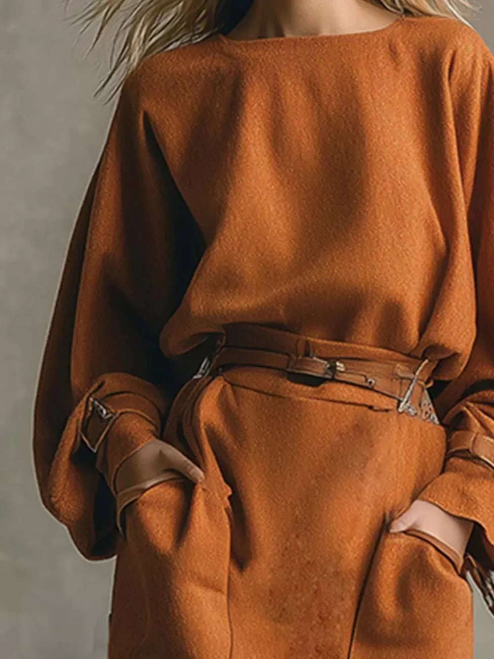 Long-Sleeve Top and Midi Skirt Set, image 2