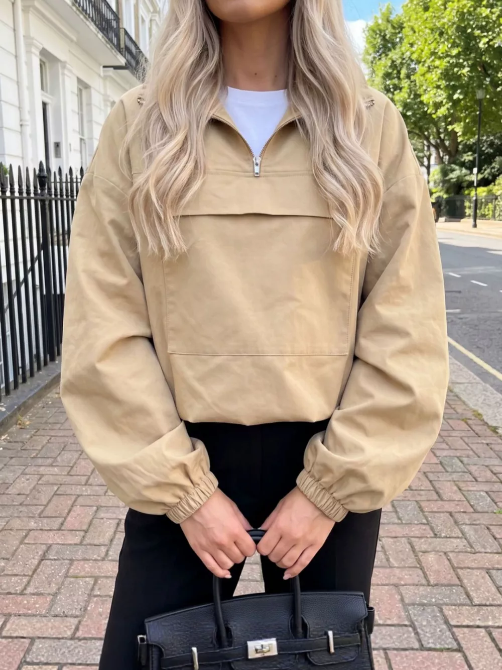 Quarter Zip Front Flap Pocket Top, image 4