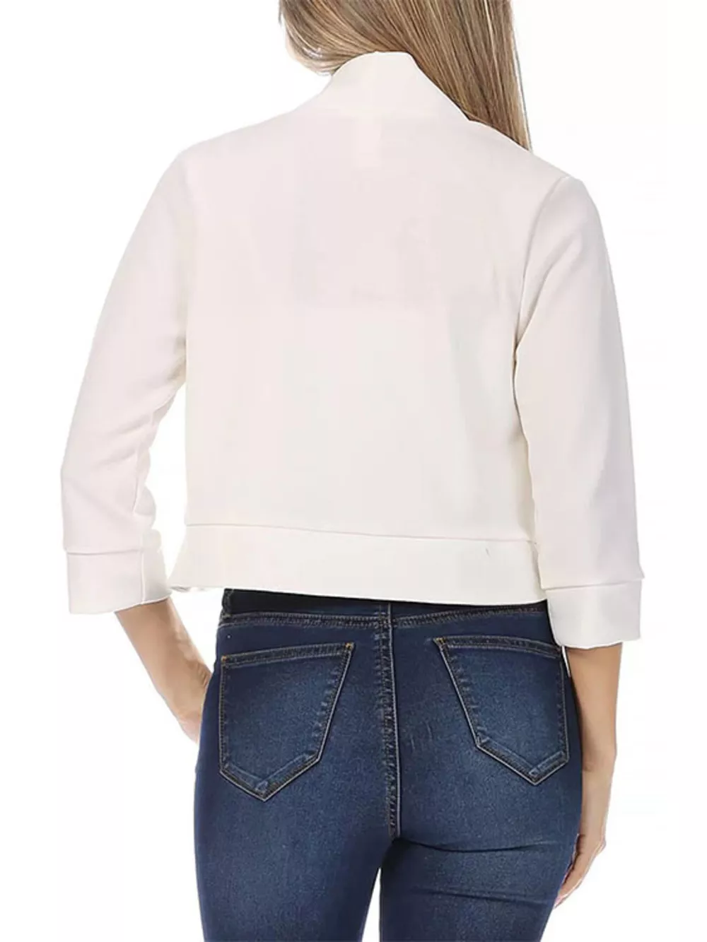 Full Size Cropped Open Front Blazer Plus Size, image 12