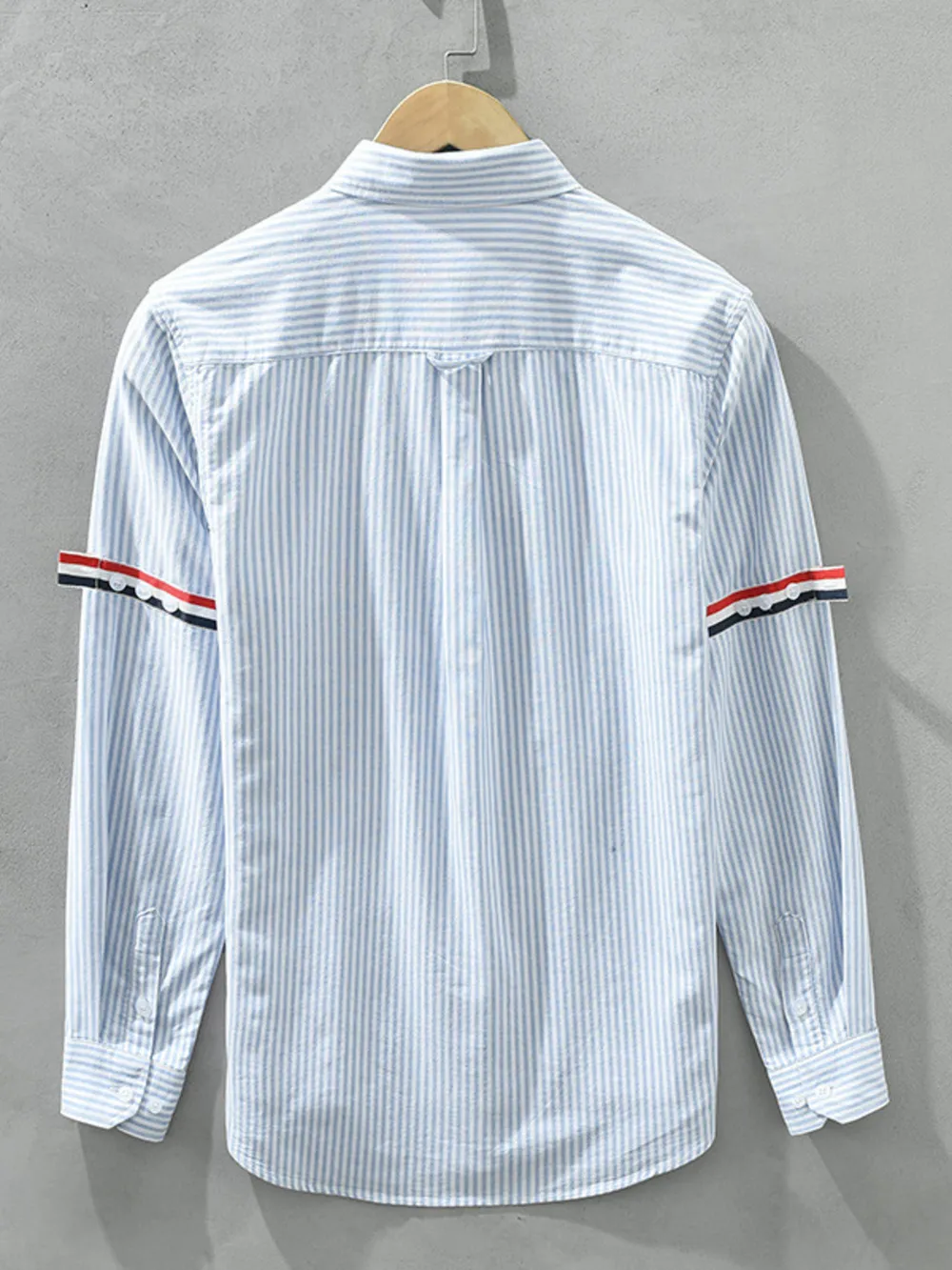 Men's Plus Size Striped Casual Long Sleeve Shirt, image 3