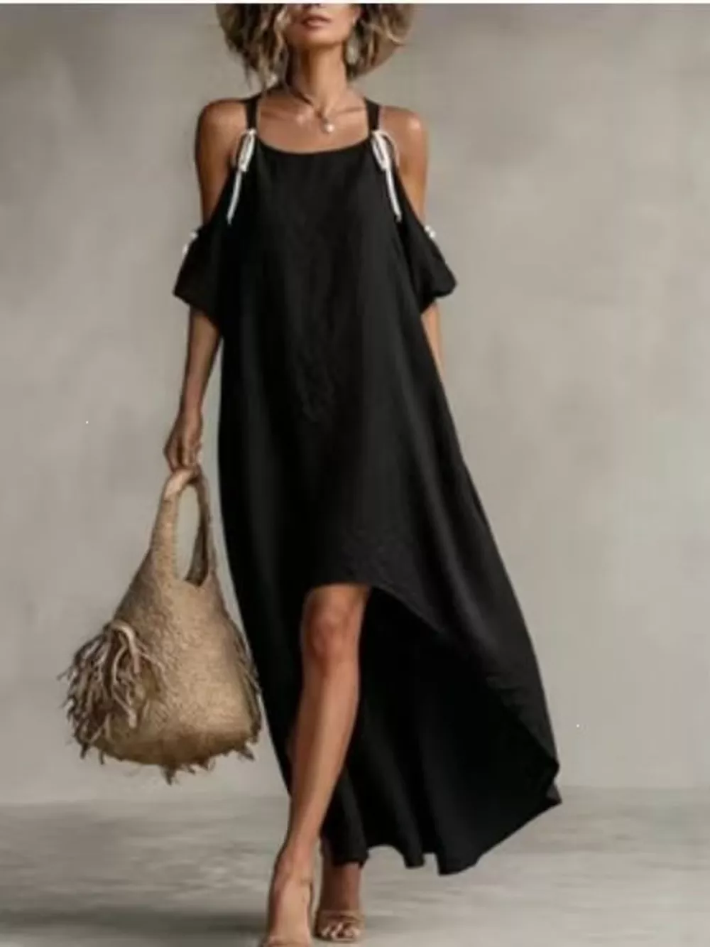 High-Low Cold Shoulder Maxi Dress, image 5