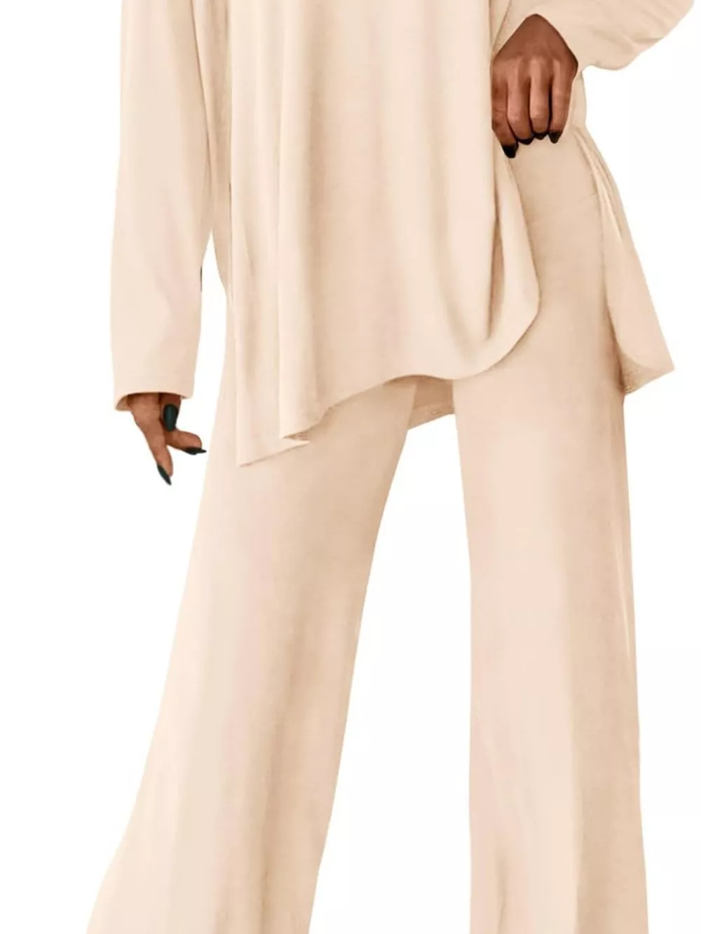 Casual Loose Long Sleeve Top and Wide Leg Pants Set, image 7
