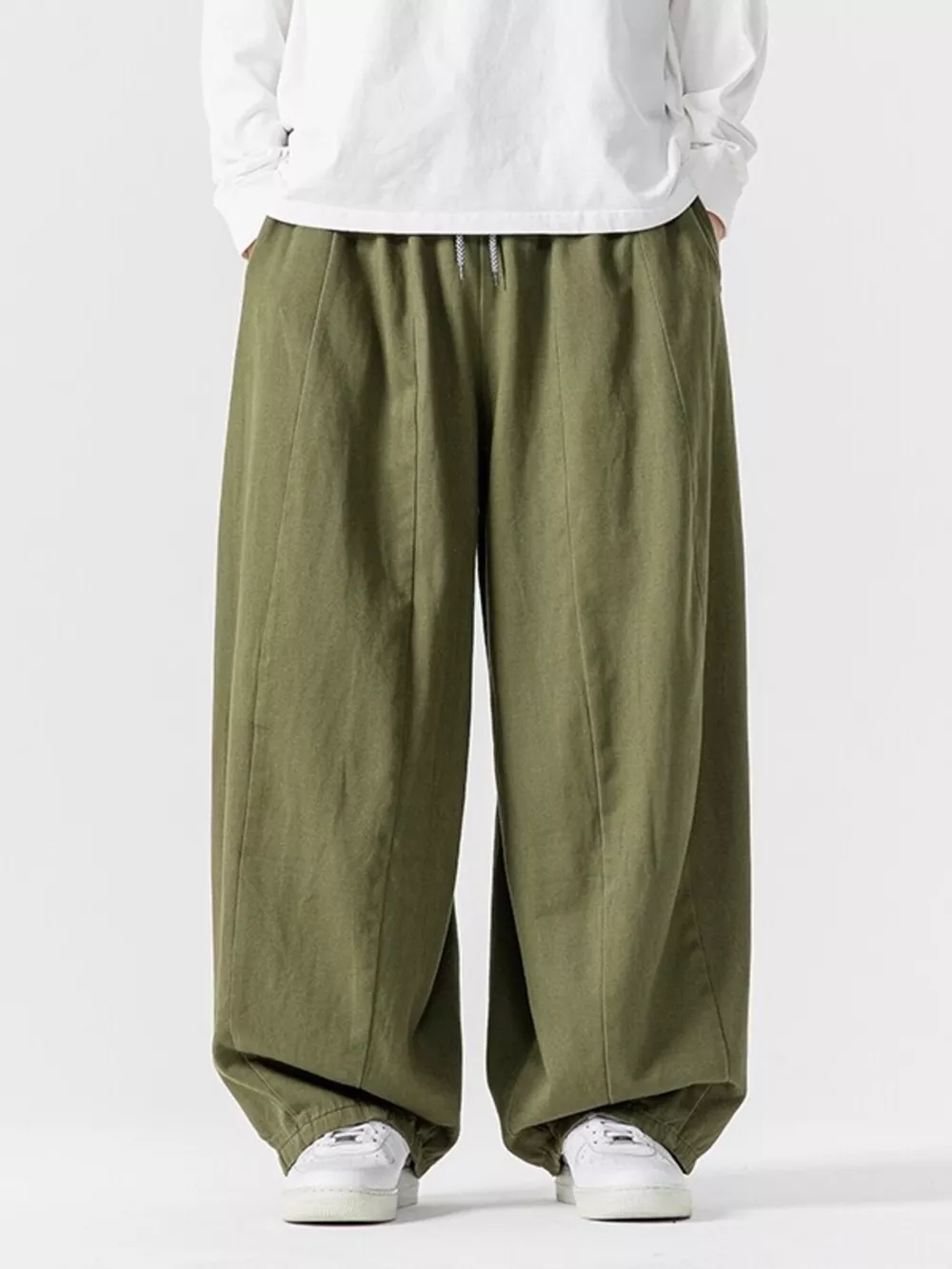 Men's Plus Size Loose Fit Drawstring Waist Casual Pants, image 2