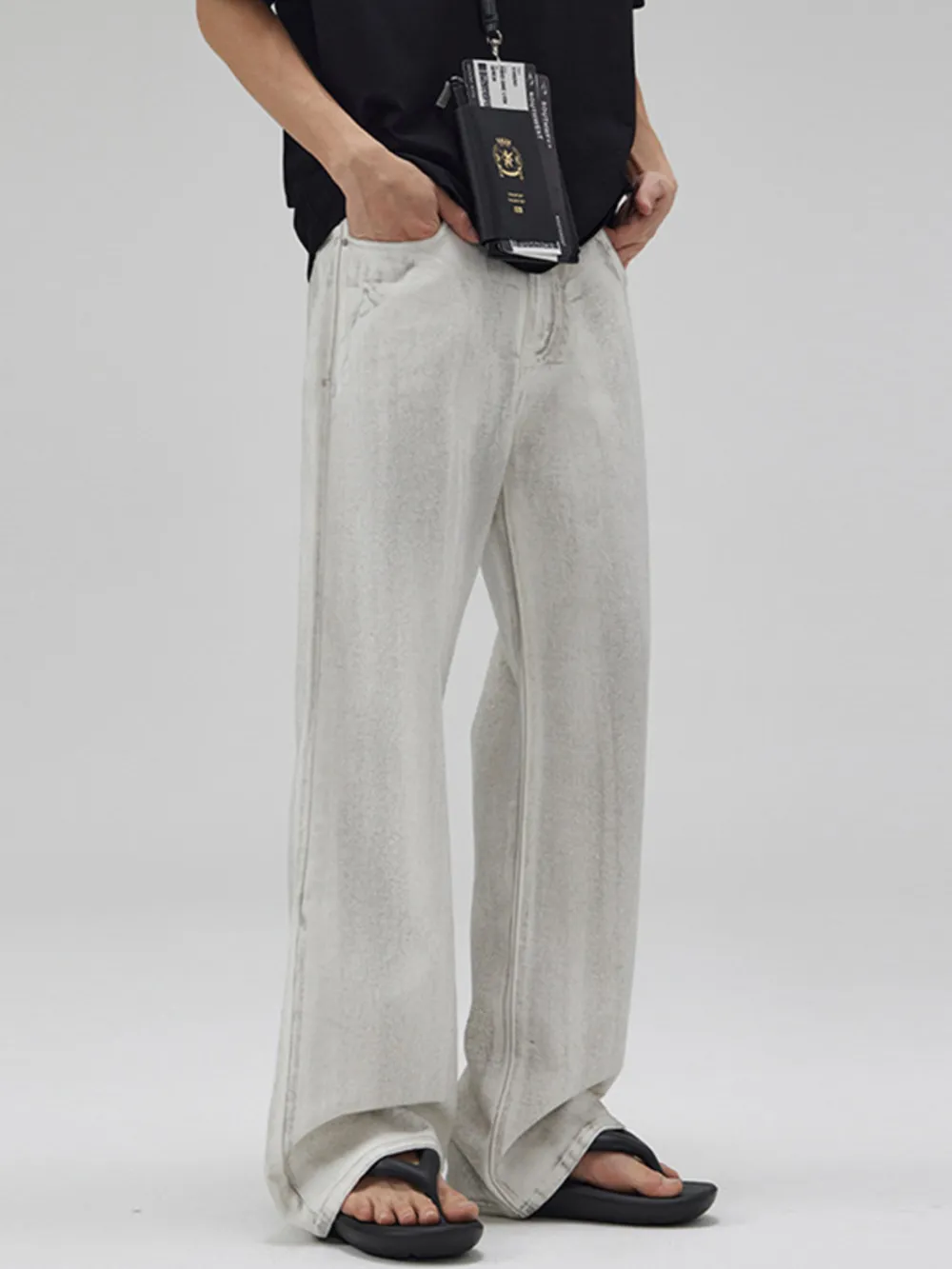 Men's Full Size Wash Wide Leg Jeans Plus Size, image 3