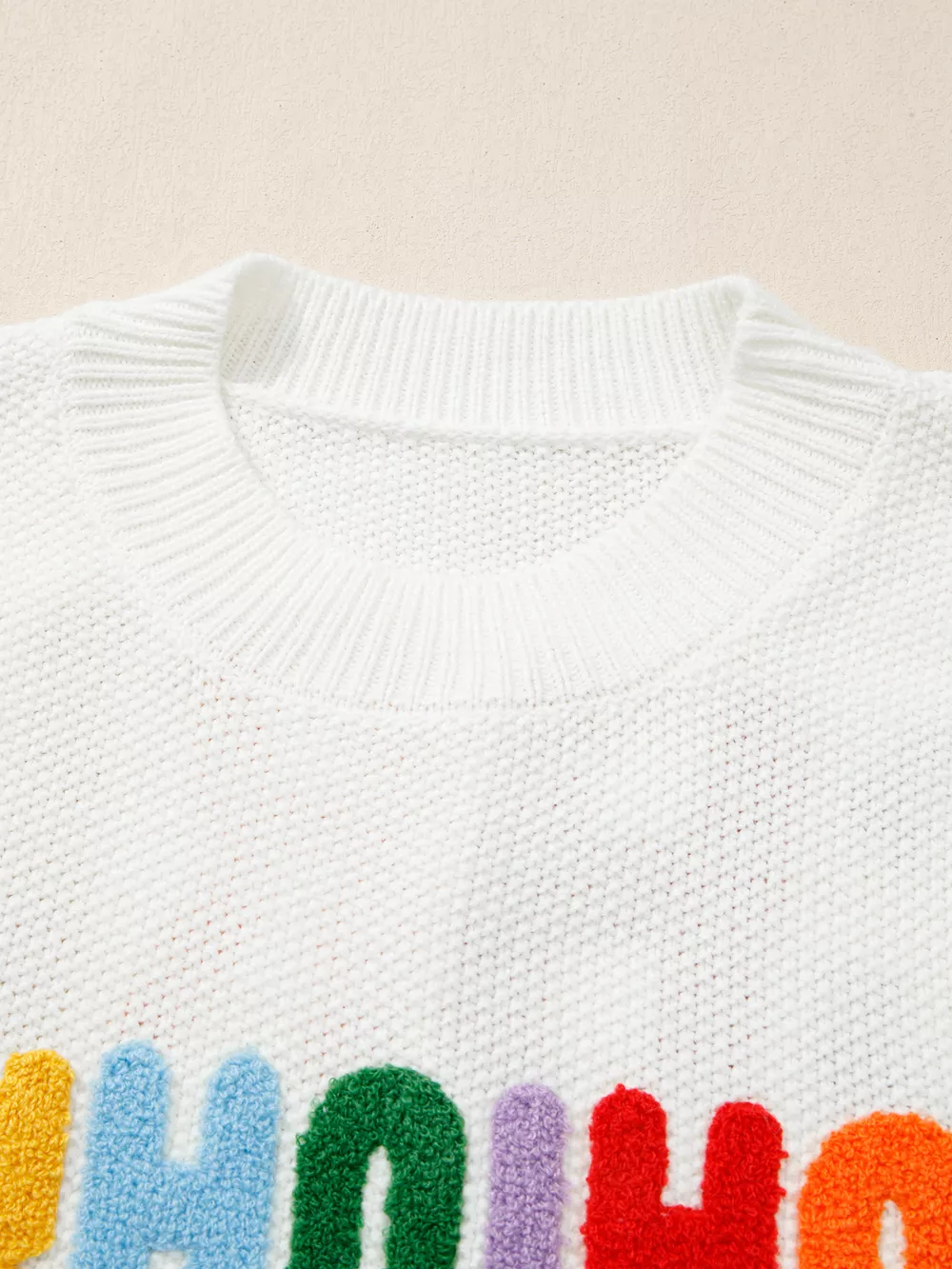 HOHOHO MERRY CHRISTMAS Drop Shoulder Holiday Sweater, image 5