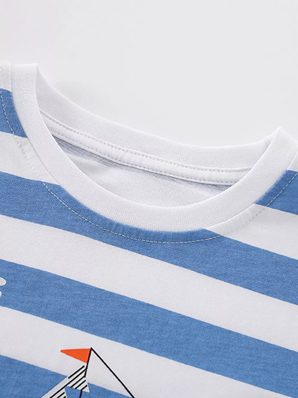 Children's Striped Printed Round Neck T-Shirt, image 3