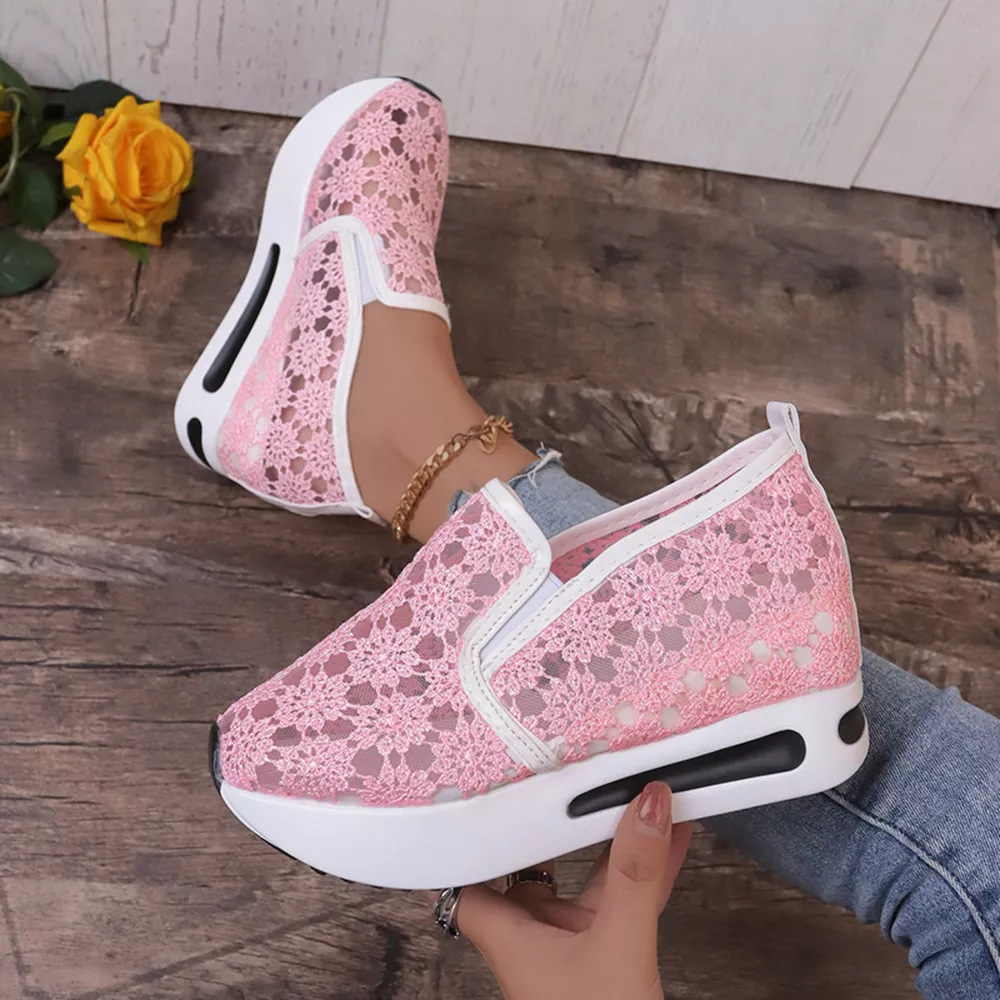 Floral Lace Breathable Slip-Ons, image 7