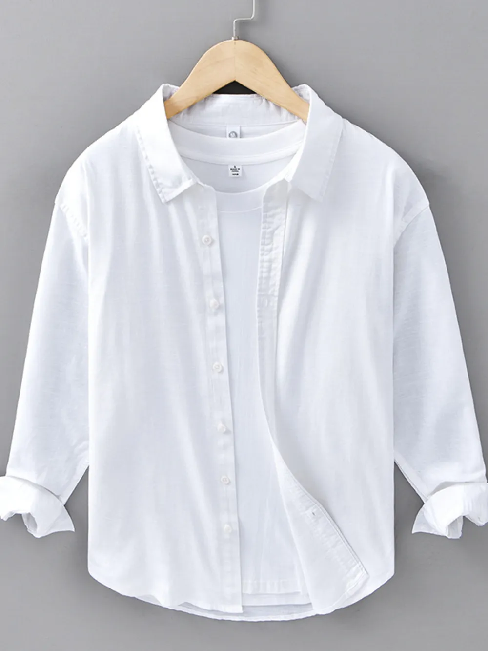Men's Plus Size Button Up Long Sleeve Shirt, image 5