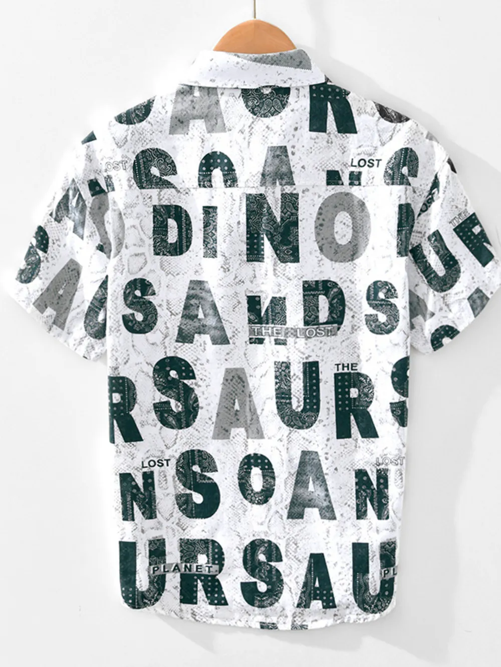 Men's Letter Print Short Sleeve Shirt, image 3