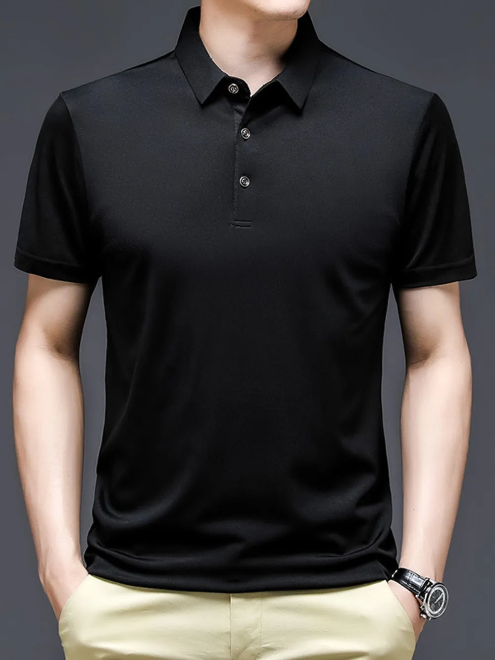 Men's Plus Size Breathable Collared Neck Polo