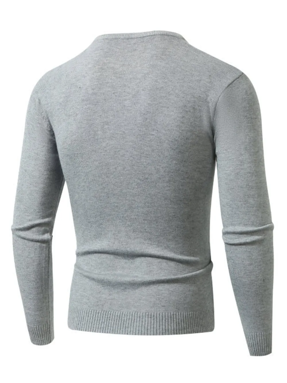 Men's Plus Size Ribbed Hem Long Sleeve Sweater, image 3