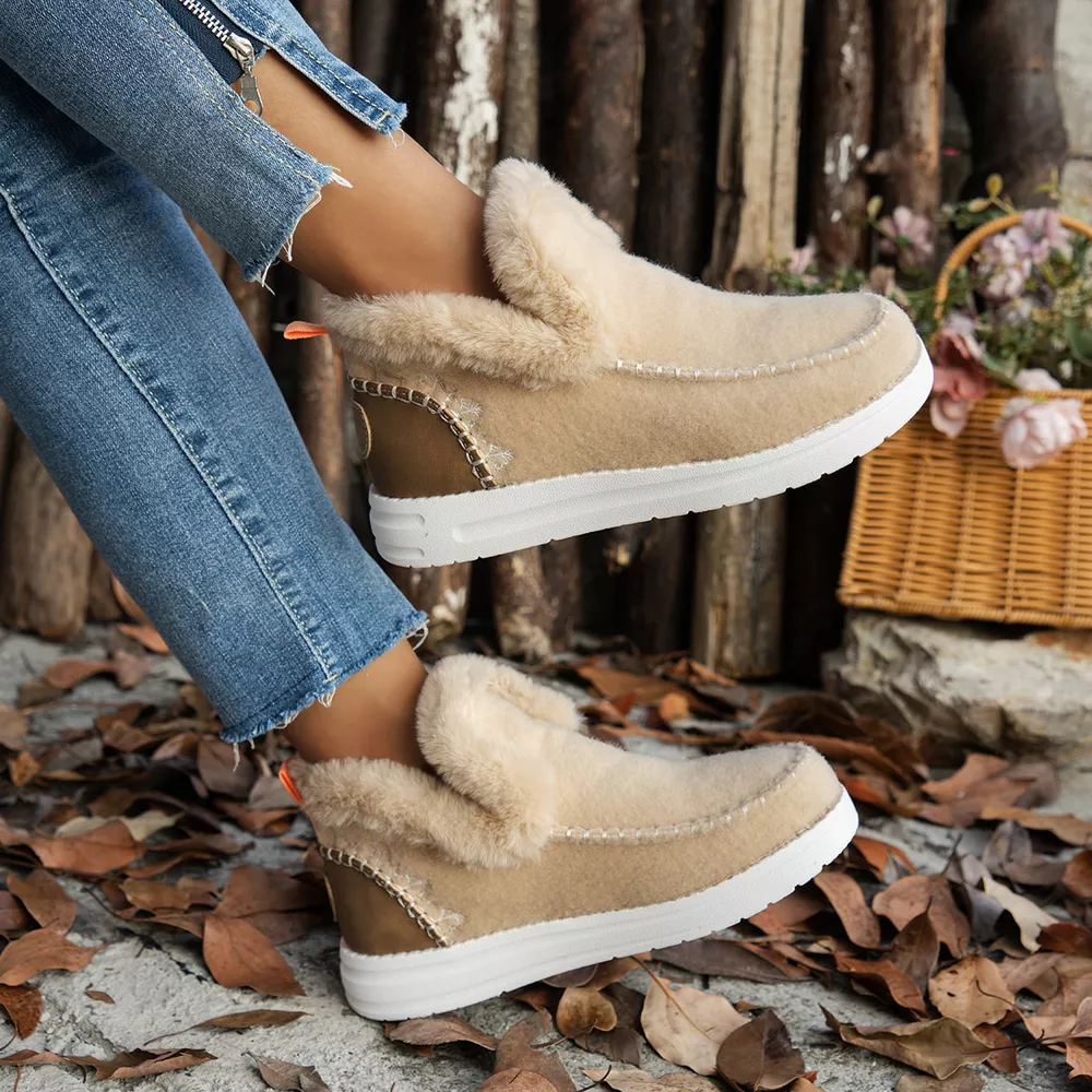 Cozy Fur-Trimmed Slip-Ons, image 10