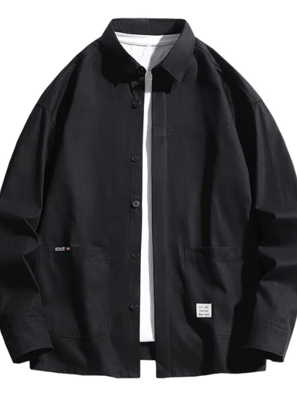 Men's Plus Size Button Up Long Sleeve Shirt