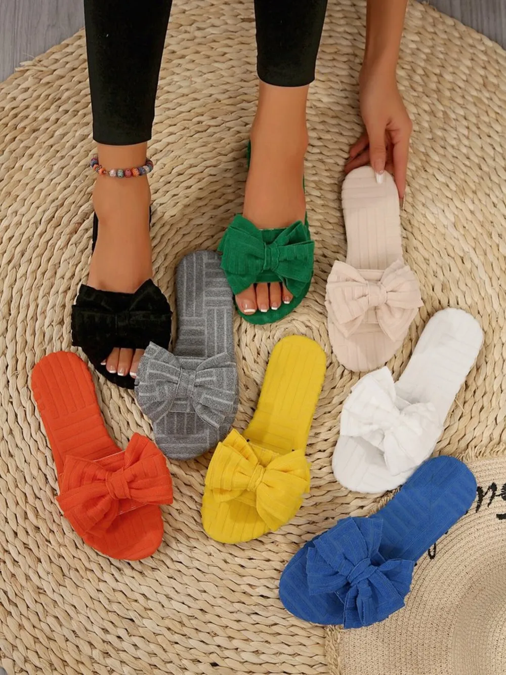 Bow Knot Open Toe Slippers, image 2