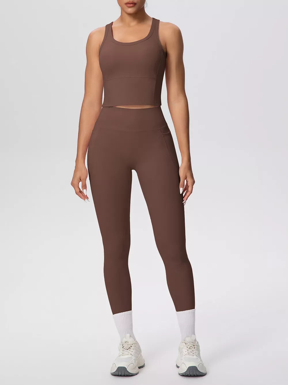Scoop Neck Tank and High-Waisted Leggings Active Set, image 12