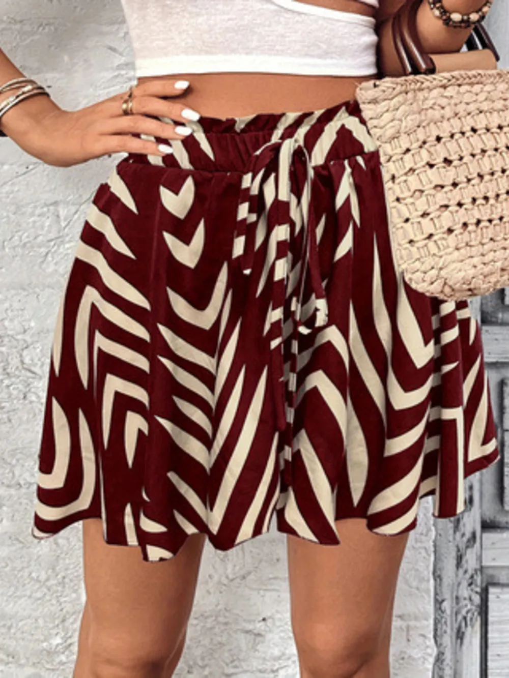 High Waist Drawstring Shorts, image 9